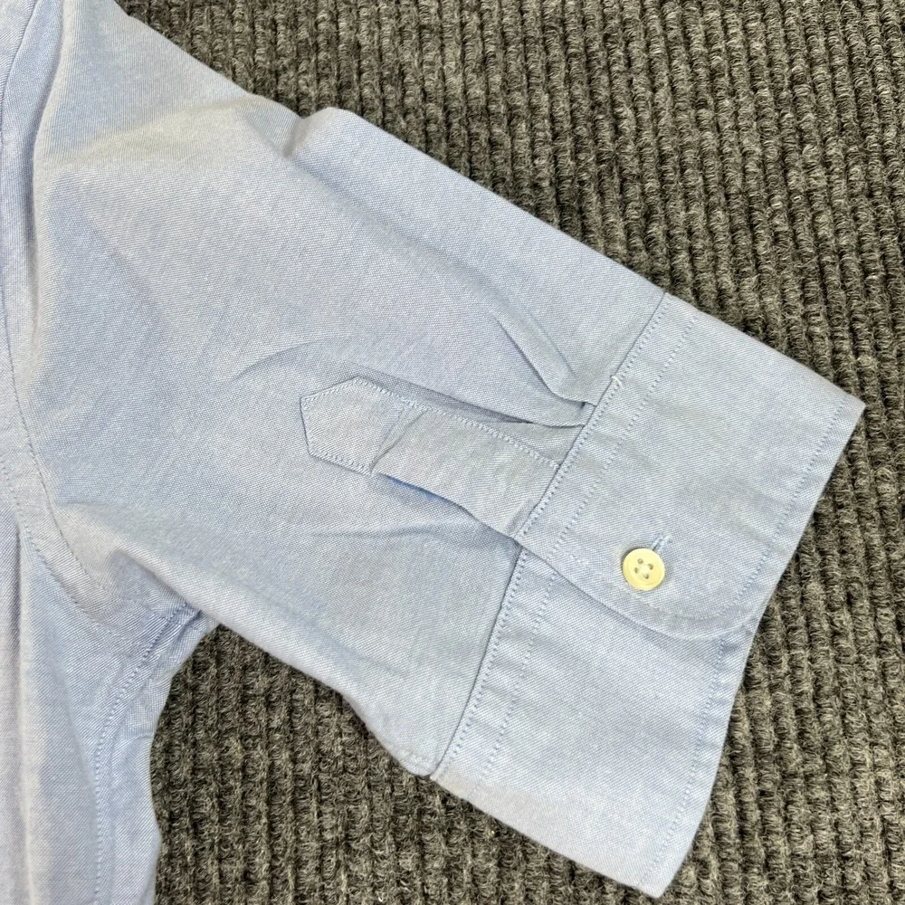 Ralph Lauren Shirt Youth Medium Blue Short Sleeve Button Down Slim Fit